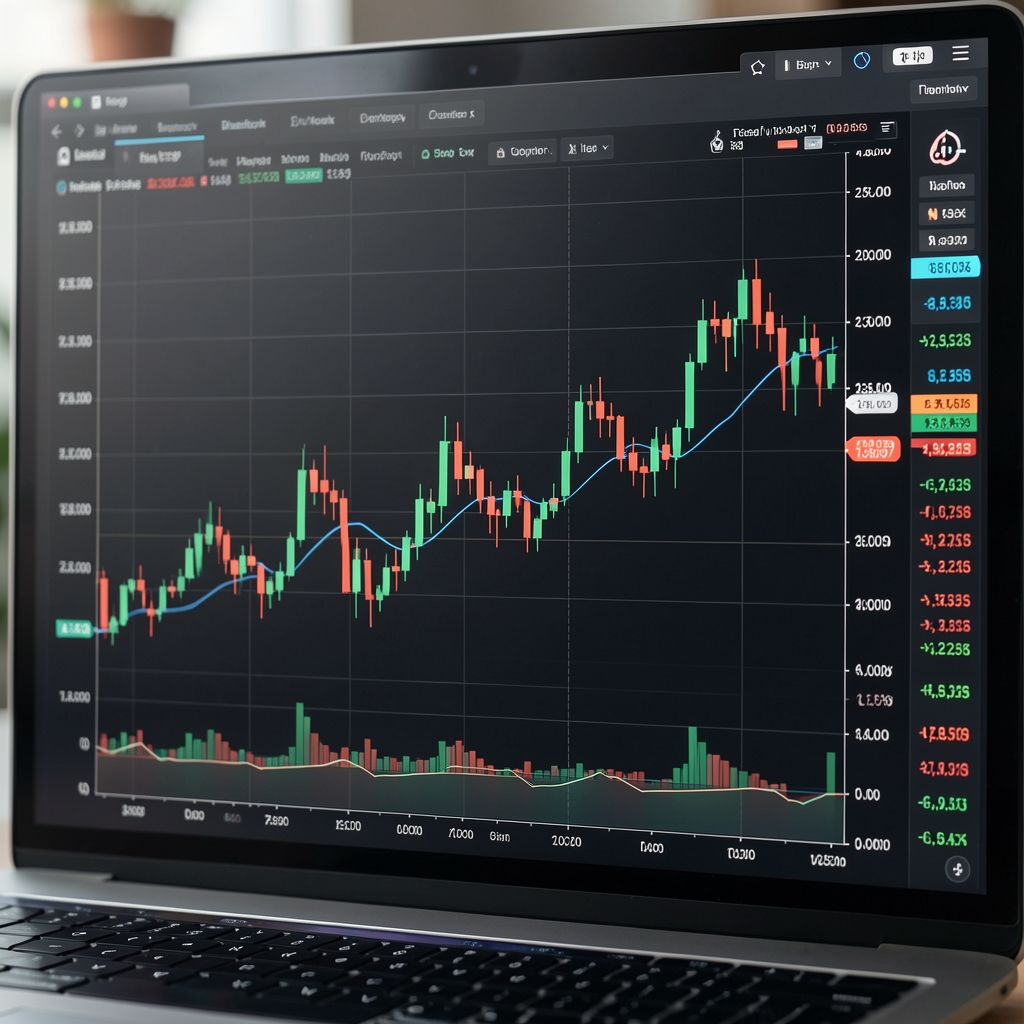 Логотип подкаста Markets Decoded — стилизованный график биржевых котировок в синих и золотых тонах